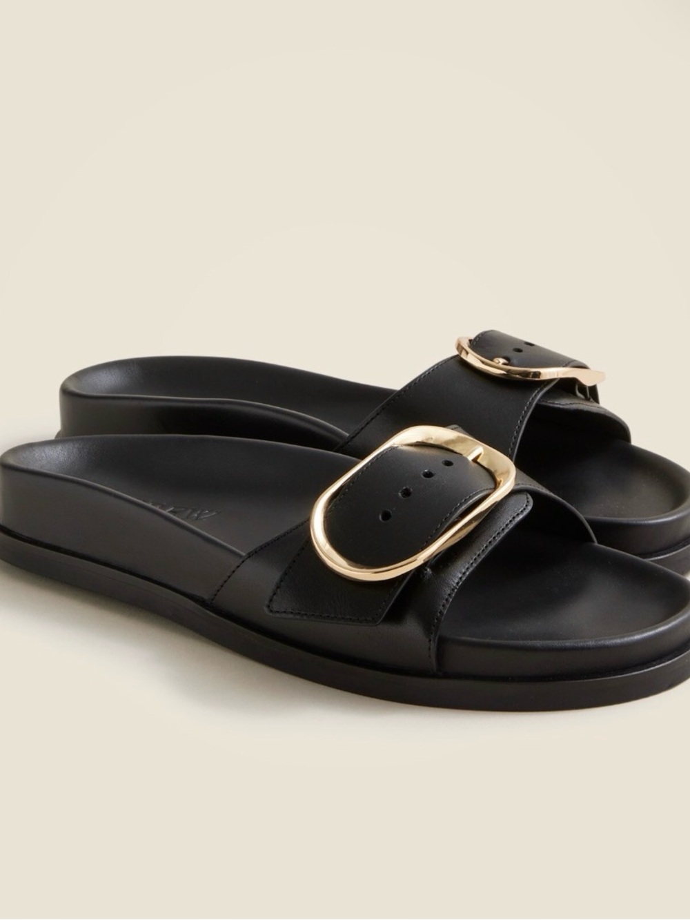 J. Crew Colbie oversized buckle sandals in leather